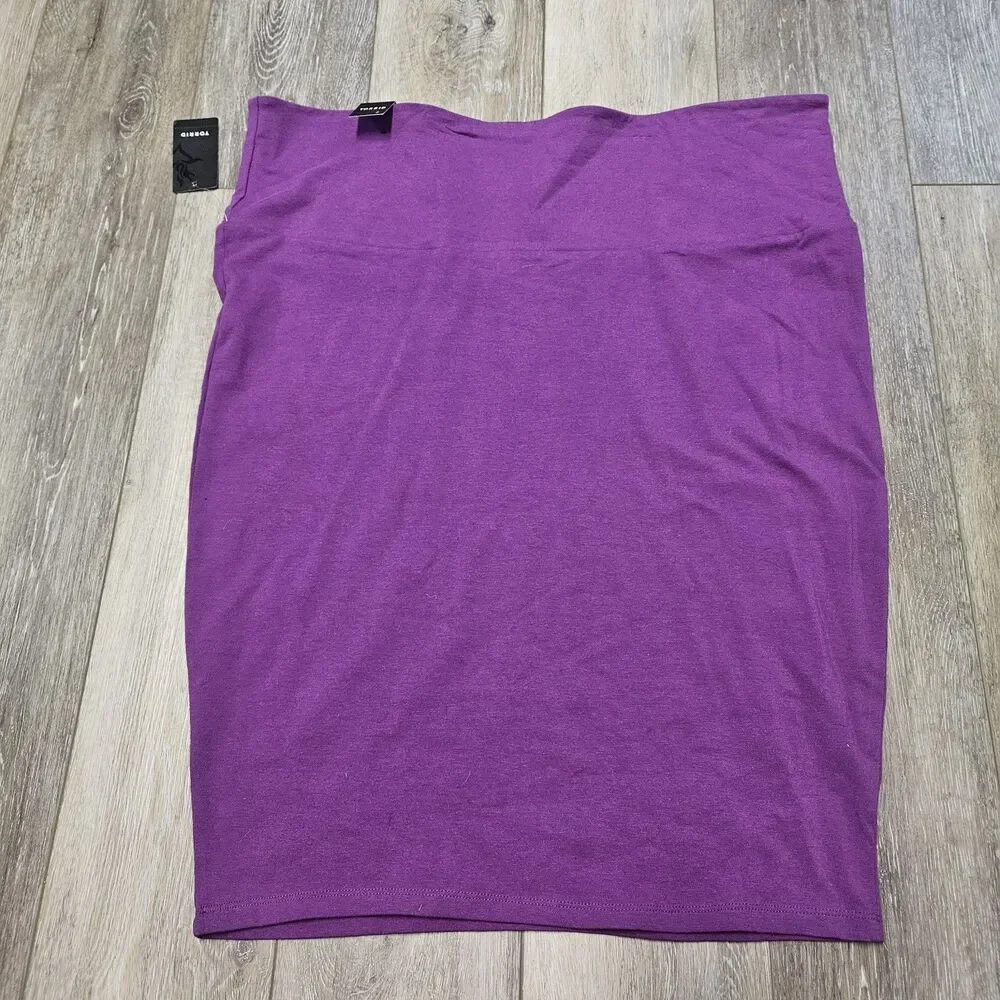 Torrid Pencil Skirt Pull On Stretch Purple Magenta Women's 2X Plus Torrid 2